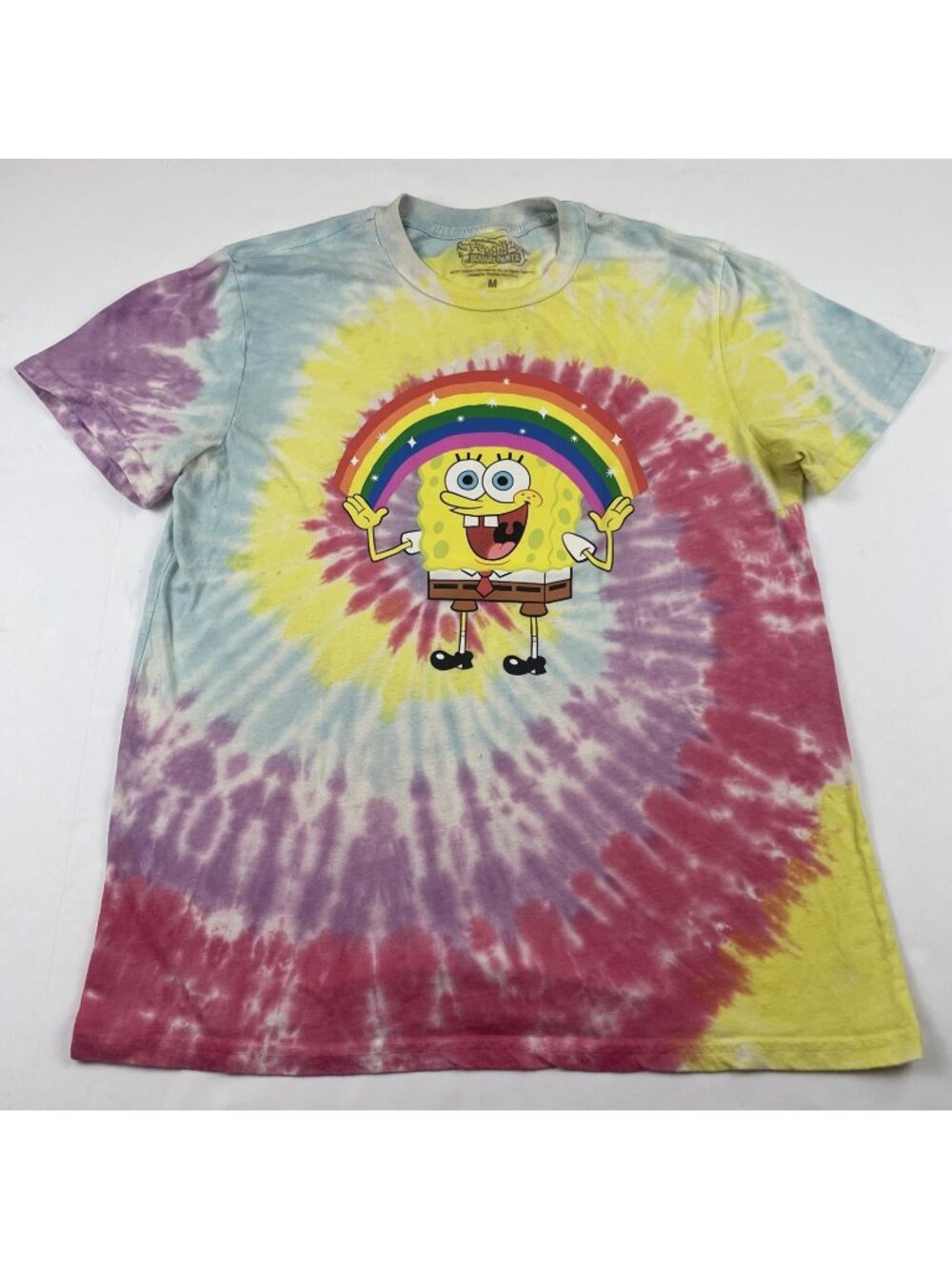 SpongeBob SquarePants Rainbow Imagination Tie Dye Graphic T-Shirt Men’s M